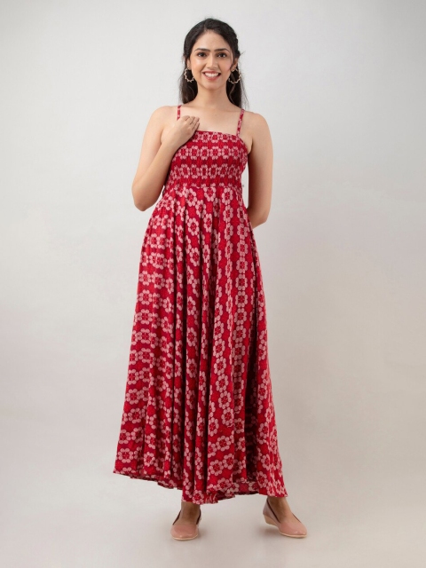 

Aawari Women Pink Floral Printed Maxi Dress