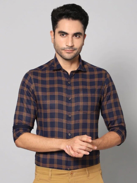 

TRENDZO Men Brown Tartan Checks Checked Casual Shirt