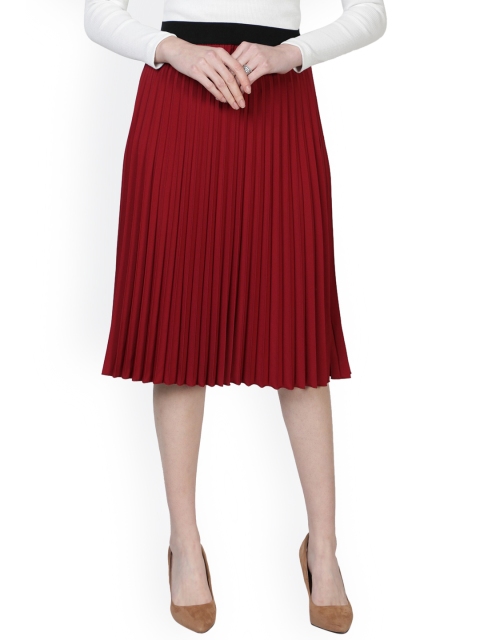 

NUEVOSDAMAS Women Green Skirts, Maroon