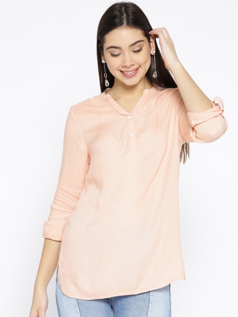 

Vero Moda Women Peach-Coloured Solid Shirt Style Top