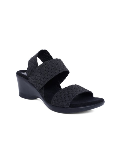 

Catwalk Women Black Woven Design Wedges