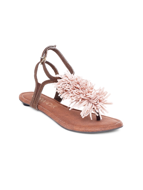 

Catwalk Women Beige & Brown Fringe Flats