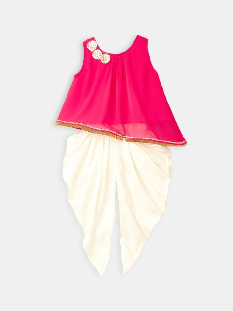 

Hopscotch Girls Pink Kurta with Dhoti Pants