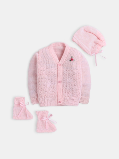 

Hopscotch Infants Pink & Red Cable Knit Cardigan