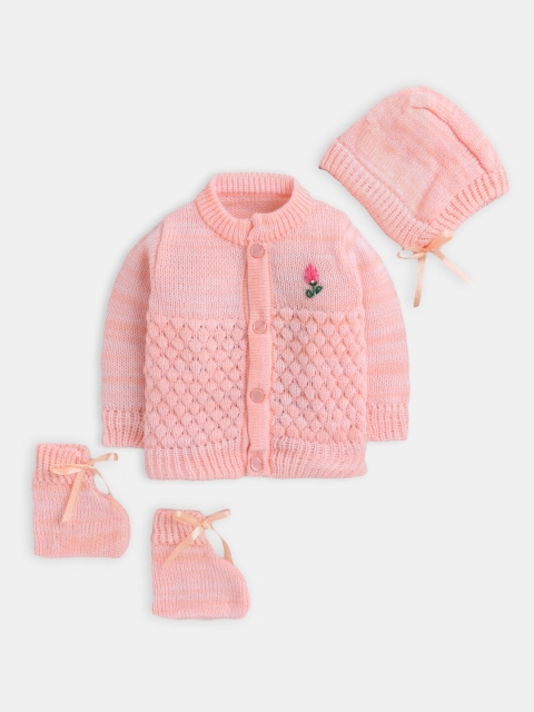 

Hopscotch Girls Pink & Green Wool Cardigan