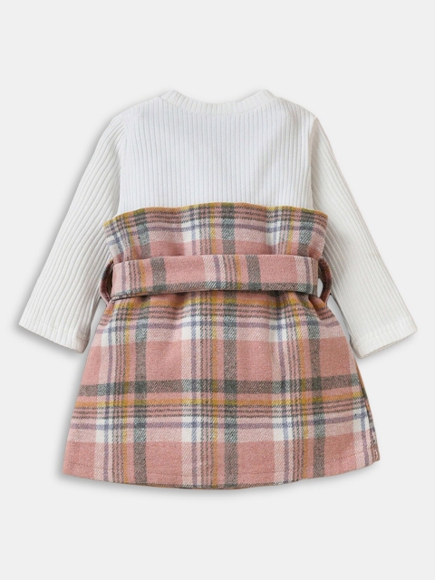 

Hopscotch White & Pink Checked Dress