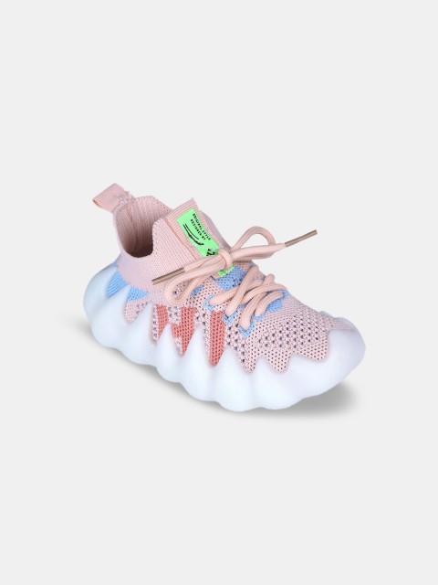 

Hopscotch Girls Pink Woven Design PU Sneakers