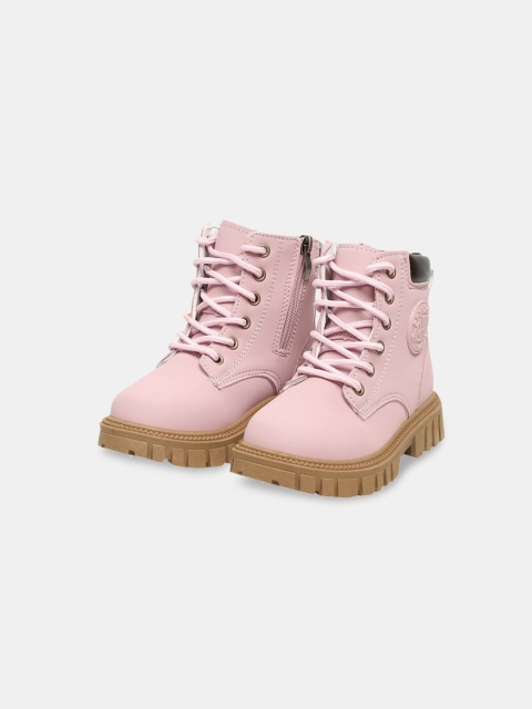 

Hopscotch Girls Pink Solid Ankle Length Boots