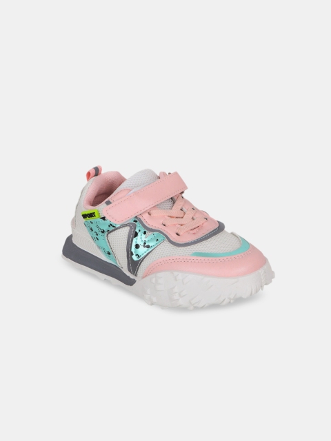 

Hopscotch Girls Pink Printed PU Sneakers