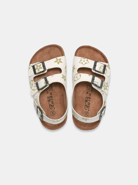 

Hopscotch Boys White & Brown PU Comfort Sandals