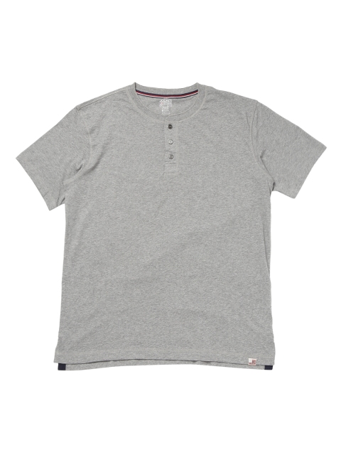 

Jockey Men Grey Solid Henley Neck T-shirt