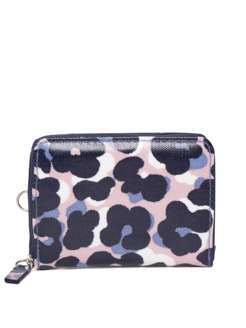 

Cath Kidston Women Navy Blue & Off-White Printed Zip Around Wallet