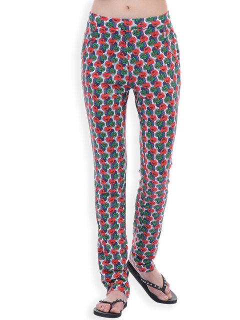 

Sweet Dreams Coral Red & Green Printed Lounge Pants