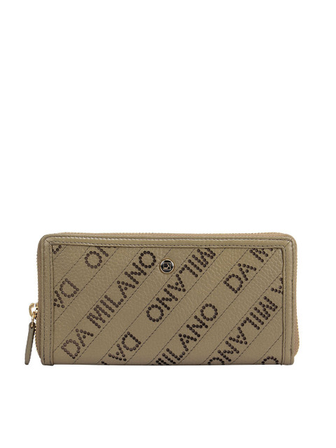 

Da Milano Women Green Typography Textured Leather Two Fold Wallet