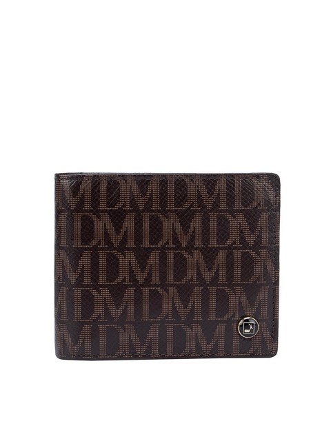 

Da Milano Men Brown Typography Textured Leather Two Fold Wallet with SD Card Holder