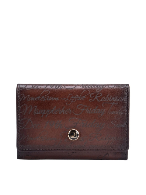 

Da Milano Men Brown & Black Printed Leather Card Holder