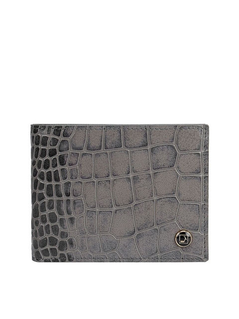 

Da Milano Men Grey Textured Leather Two Fold Wallet