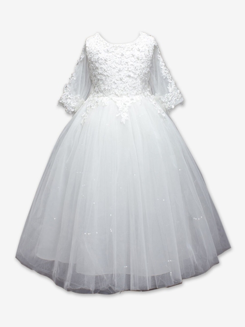 

Hopscotch White Embellished Maxi Dress