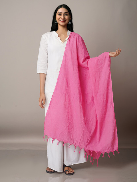

Unnati Silks Women Pink Pure Cotton Dupatta