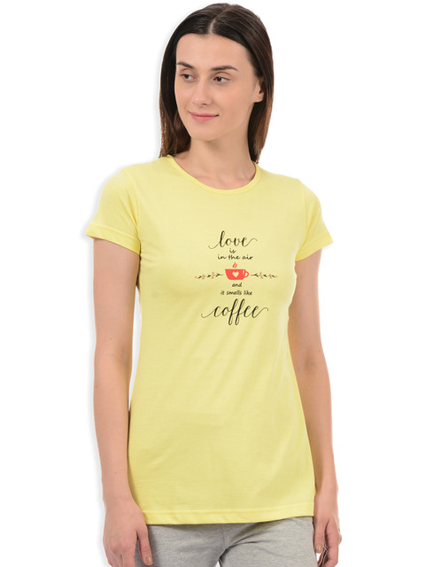 

Sweet Dreams Women Yellow Printed Lounge T-shirt