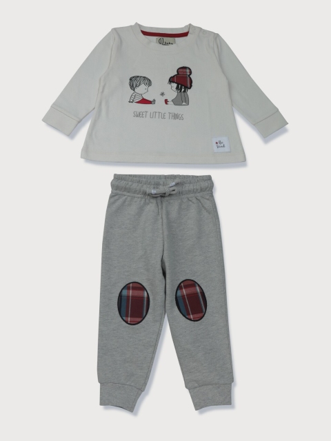 

Gini and Jony Girls Grey Printed T-shirt with Pyjamas