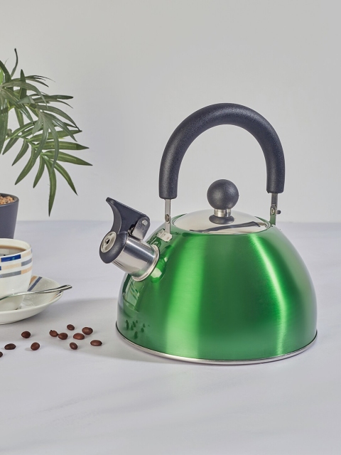 

HomeTown Green Solid Stainless Steel Glossy Kettle 2.5 Ltr