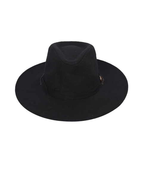 

FabSeasons Black Solid Panama Hat