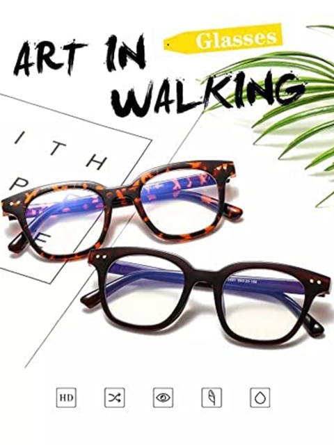 

AUGEN Unisex Black & Orange Abstract Full Rim Square Frames