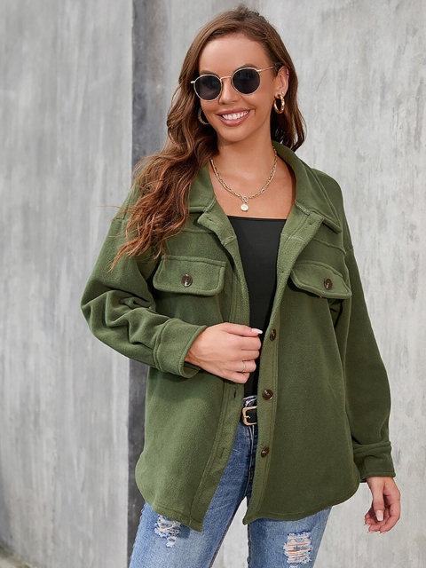 

BoStreet Women Olive Green Tailored Jacket with Patchwork