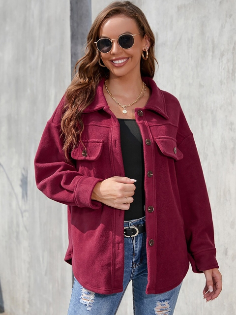 

BoStreet Women Maroon Tailored Jacket with Patchwork
