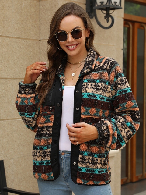 

BoStreet Women Black Floral Checked Bomber Jacket
