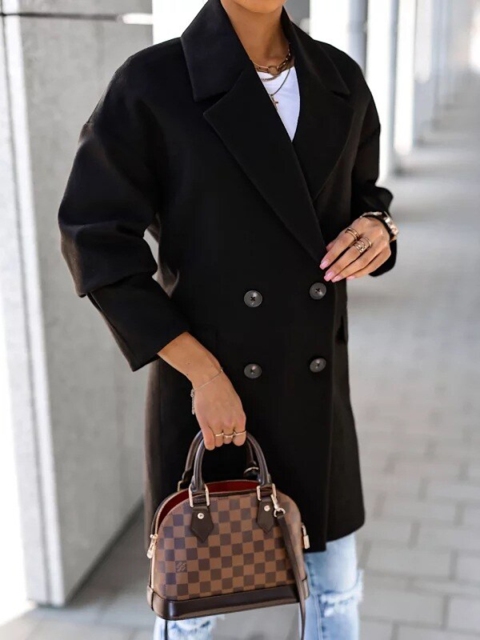 

BoStreet Women Black Striped Longline Tailored Jacket