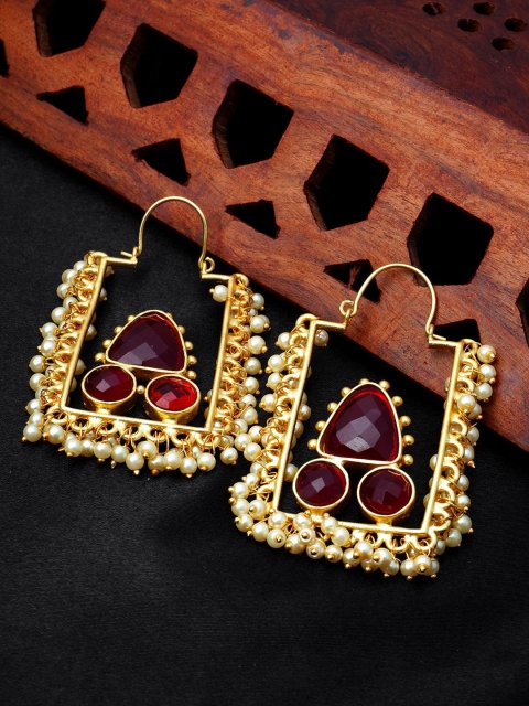 

Urmika Red Square Drop Earrings