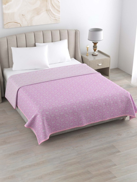 

haus & kinder Pink & White Cotton Floral AC Room 150 GSM Single Bed Dohar