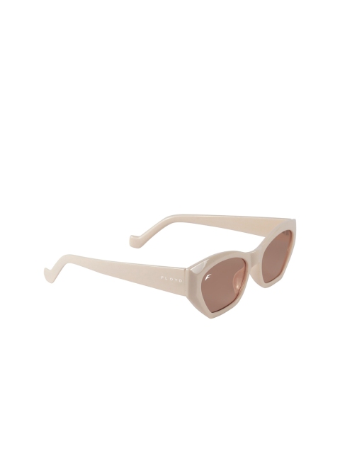 

Floyd Brown Lens & Cateye Sunglasses with UV Protected Lens- 13019_Wht_Brn