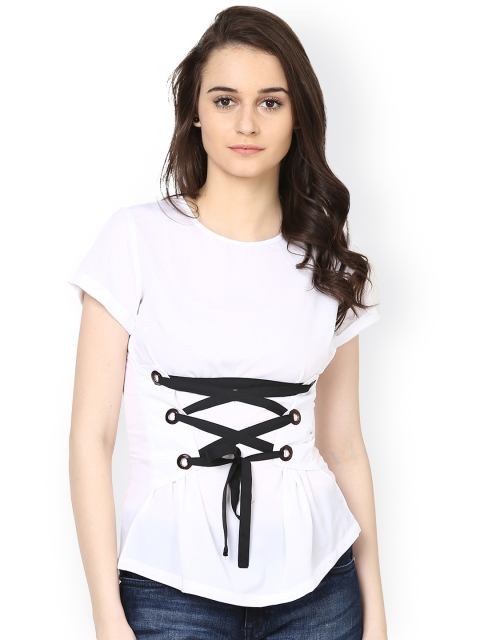 

plusS Women White Solid Top