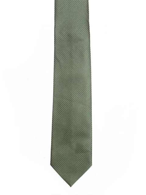 

Calvadoss Men Green & White Woven Design Broad Tie