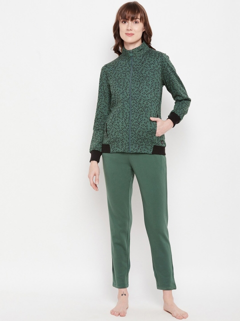 

MADAME M SECRET Women Olive Green Printed Night suit