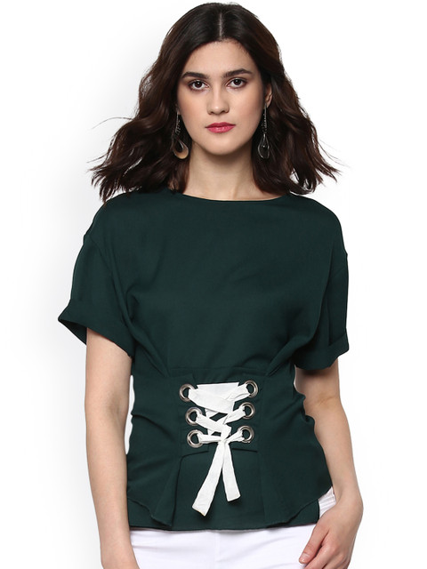

SASSAFRAS Women Green Solid Top