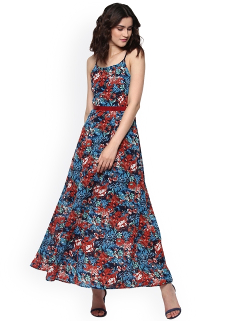 

SASSAFRAS Women Blue Floral Print Maxi Dress