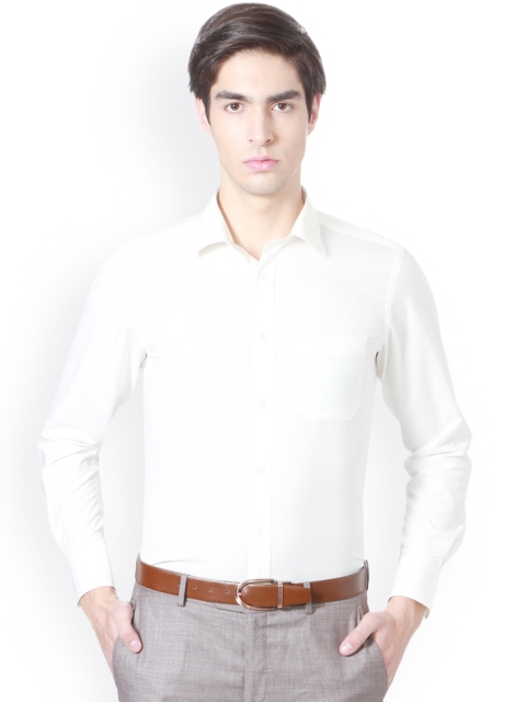 

Peter England Men White Solid Formal Shirt
