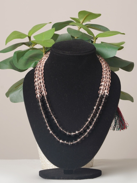 

Unnati Silks Pink & Brown Layered Necklace