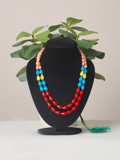 

Unnati Silks Red & Blue Layered Necklace