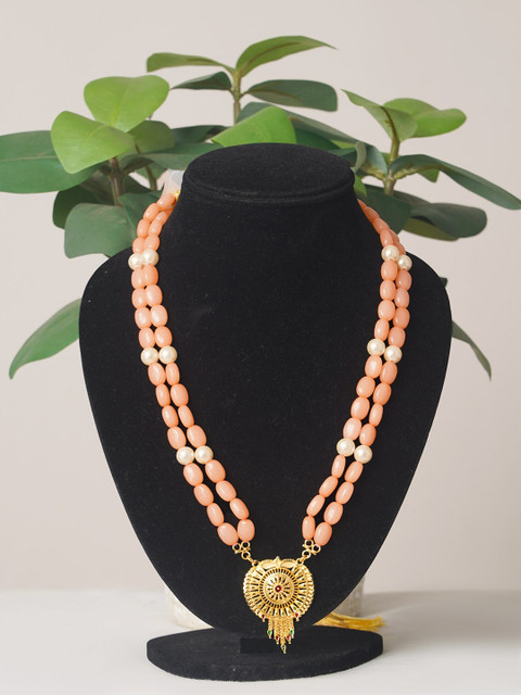 

Unnati Silks Orange Layered Necklace