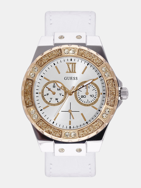 

GUESS Women Off-White Analogue Watch W0775L8