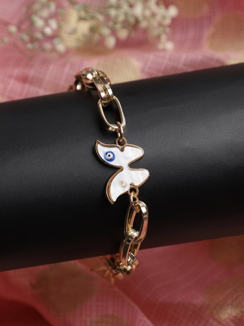 

Madame Women Rose Gold & Blue Butterfly Rose Gold-Plated Link Bracelet
