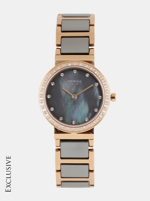 

BERING Women Gunmetal-Toned Ceramic Sapphire Crystal Analogue Watch 10729-769, Metallic
