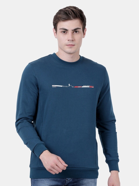 

t-base Men Blue Printed Sweatshirt