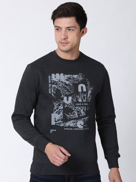 

t-base Men Grey Printed Sweatshirt