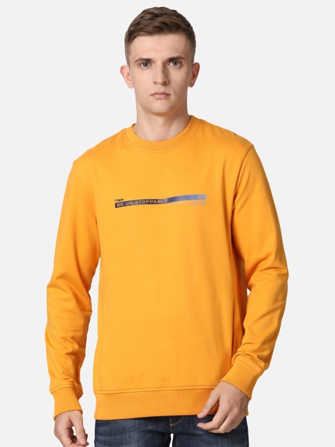 

t-base Men Yellow Printed Sweatshirt